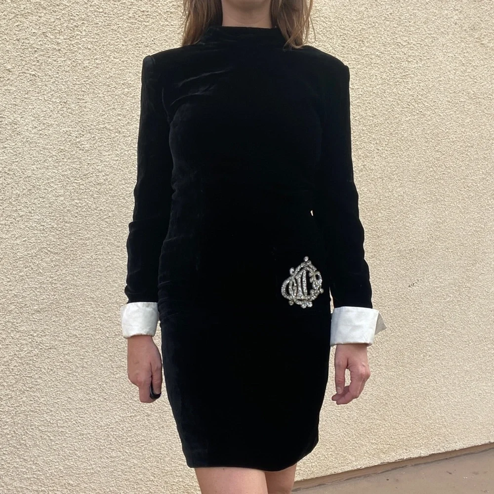 Rare Vintage Christian Dior Velvet Dress - Picture 3 of 14